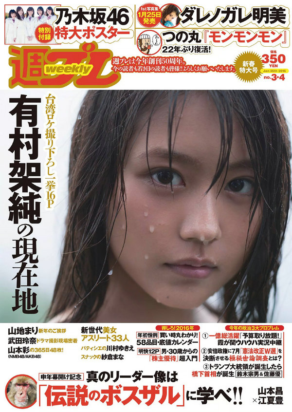 / Weekly Playboy / 2016 No.03-04 有村架純 山地まり 乃木坂46 山本彩 ダレノガレ 日系-绅士图