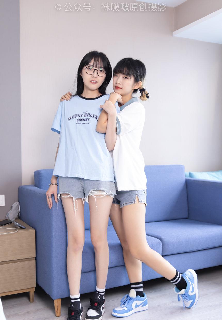图片[3]-[BoBoSocks袜啵啵]NO.520 稚予&砂糖 板鞋、黑棉袜、白棉袜、裸足[160P+1V／5.71GB]-艺库