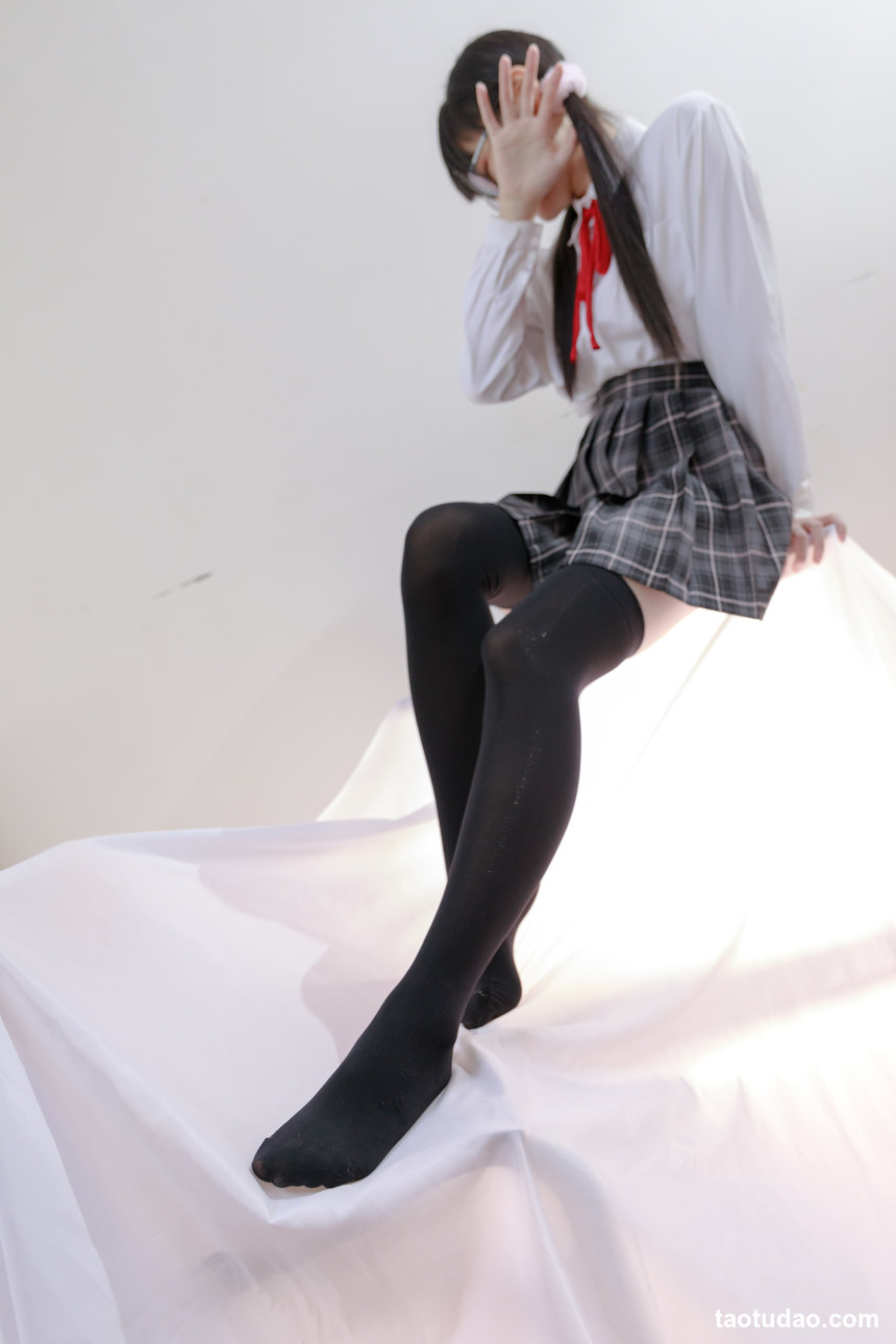 图片[2]-喵写真 PR15 008 JK黑丝格子裙 [91P+1V-586MB]-绅士图