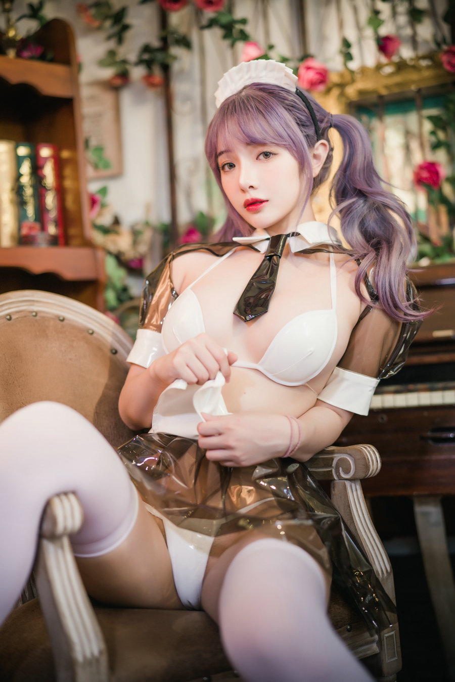 动漫博主雯妹 - 透明皮衣女仆 / 18P-346MB / cos萌妹-绅士图