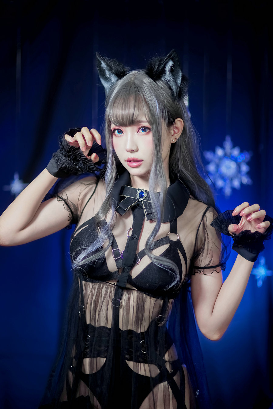 Ely_eee(ElyEE子) - 灰太狼-黑色透视 / 24P9V-171MB / cos萌妹-绅士图