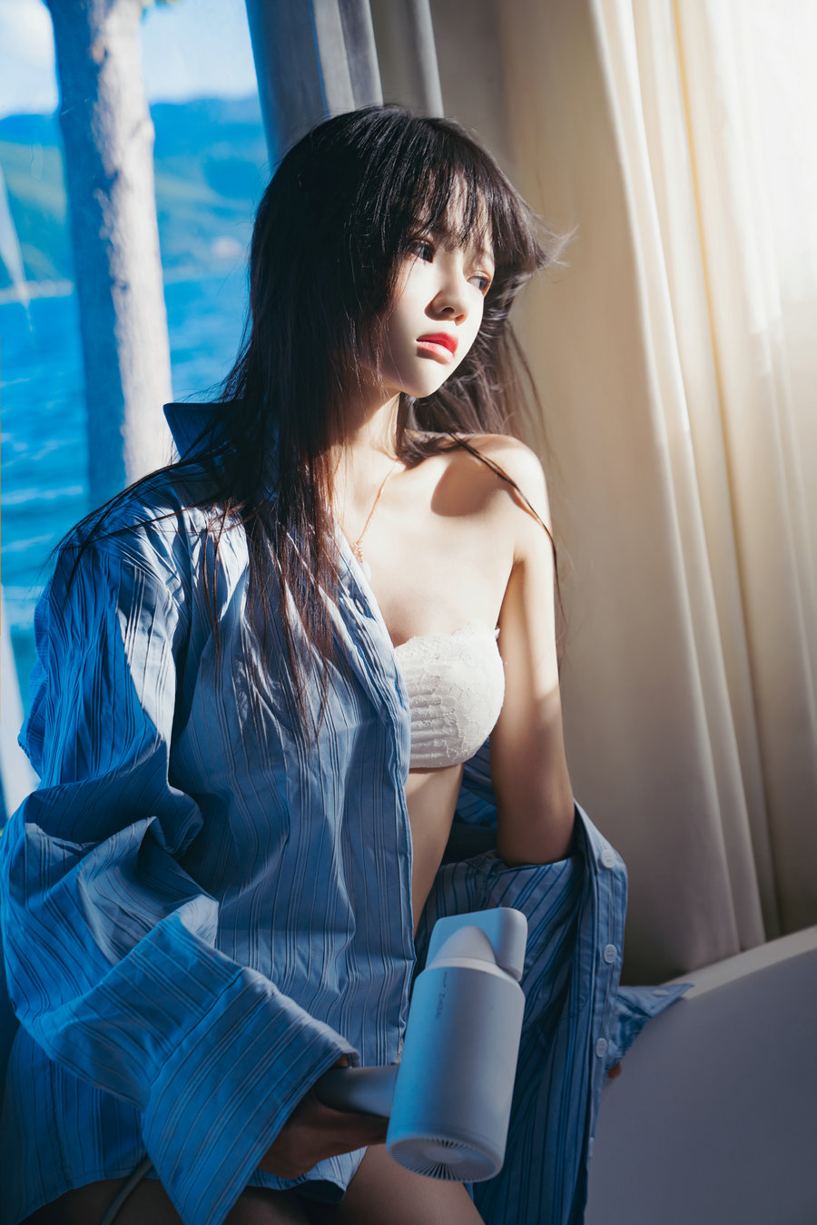 桜桃喵 - 蓝衬衫 / 44P-1.14GB / cos萌妹-绅士图