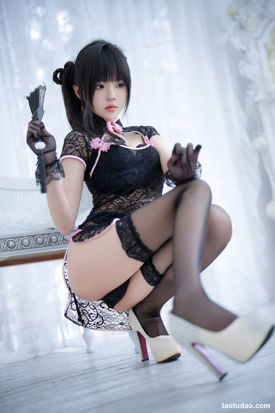 图片[4]-桜桃喵 蕾丝旗袍正片[44P+1V-1.06G]-绅士图