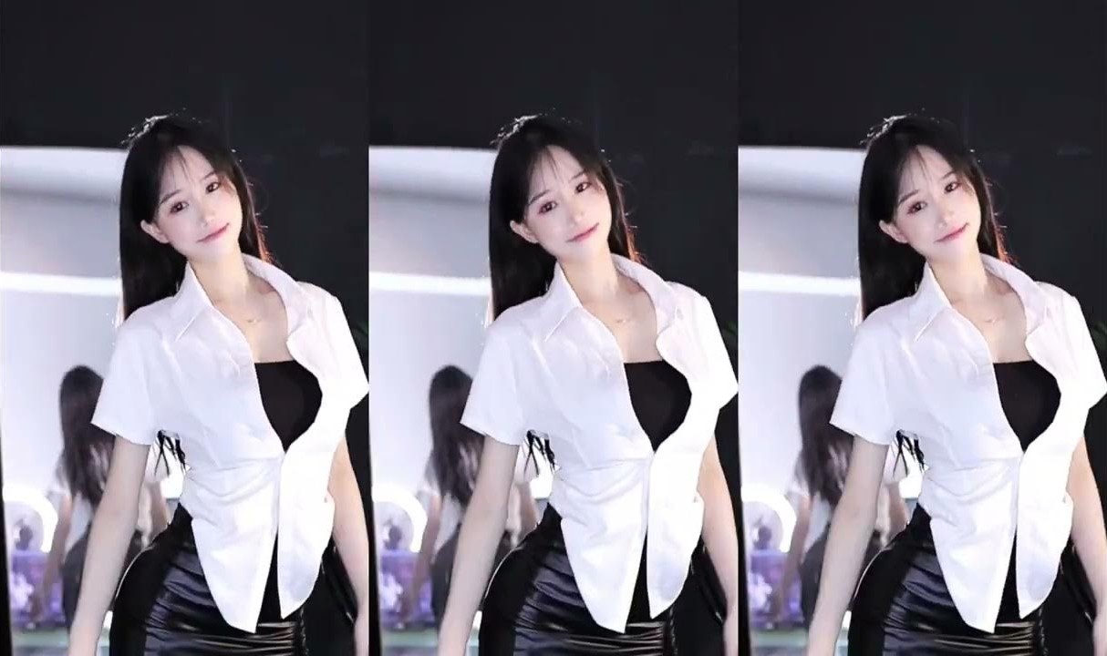 虎牙 音动小师妹 （现抖音音动小师妹）OL制服黑色包臀皮裙大摆锤撅臀摆跨舞 / 饭拍视频-艺库