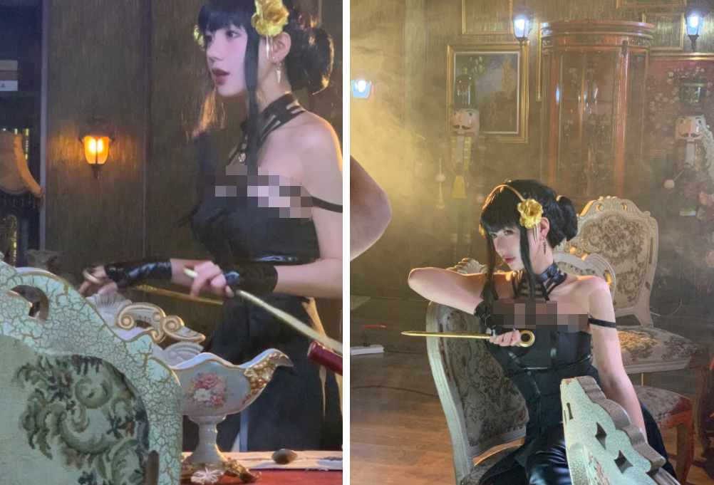汉服一姐洛丽塔大哥出新作,cos杀手人妻约尔福杰,身材1:1还原