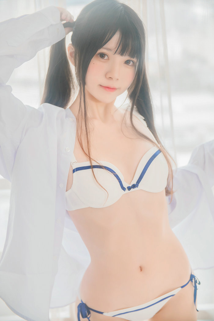 桜桃喵 - 白衬衫双马尾 / 47P-345MB / cos萌妹-绅士图