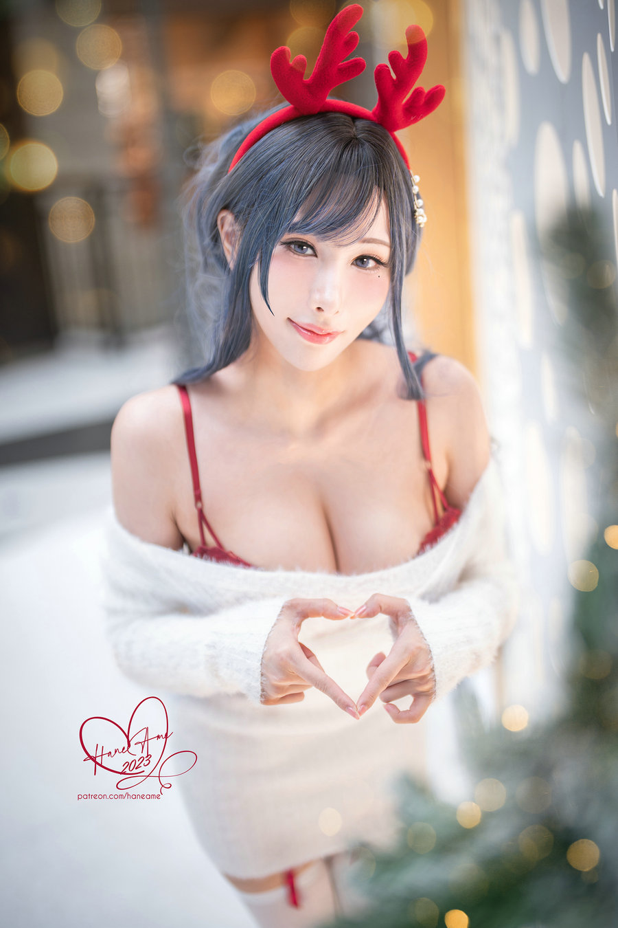 Hane Ame 雨波写真 - Original 2023 White Christmas Moose Onesan / 35P-199MB / cos萌妹-绅士图