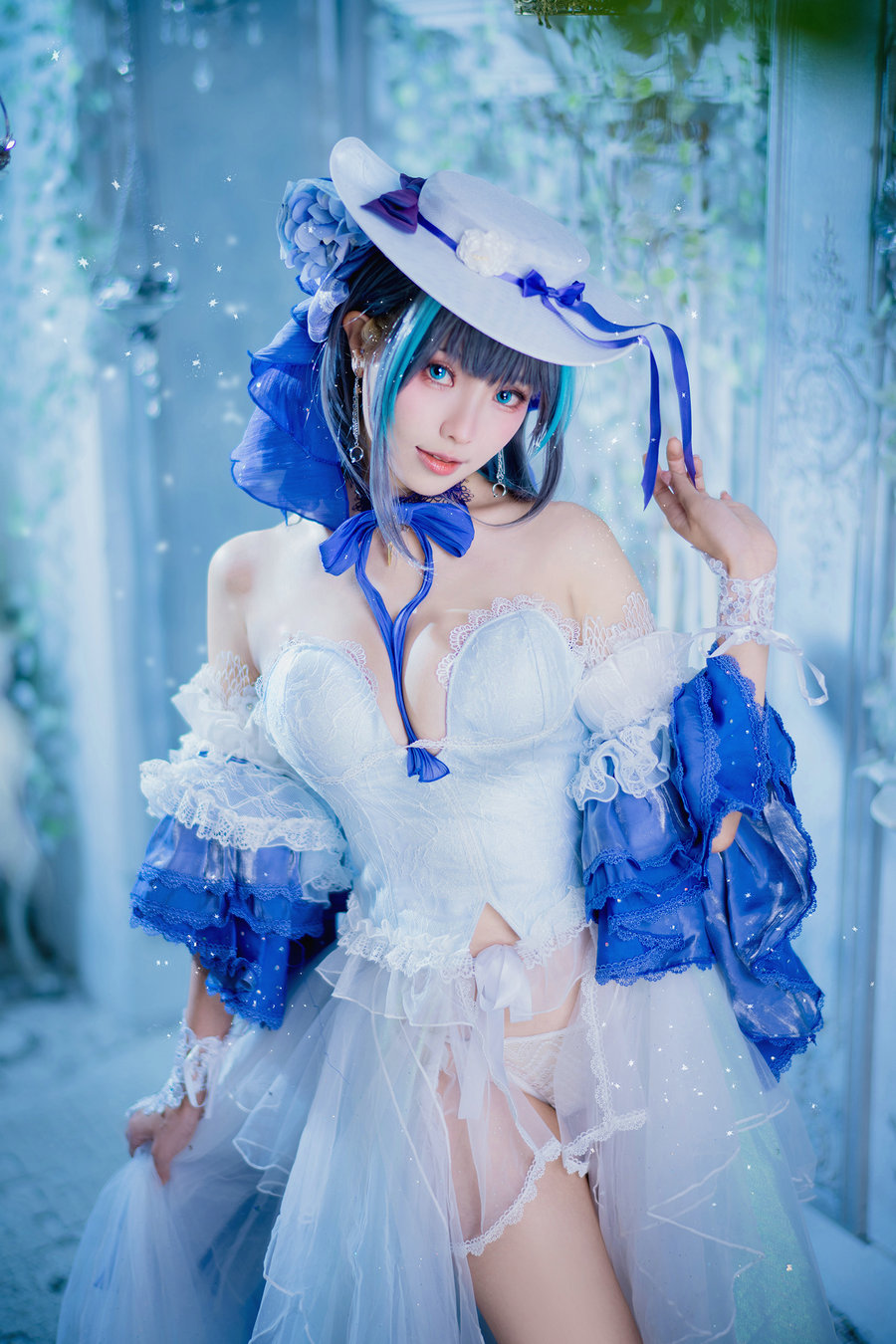 Ely_eee(ElyEE子) - Cheshire Dress 柴郡禮服 / 25P1V-102MB / cos萌妹-绅士图