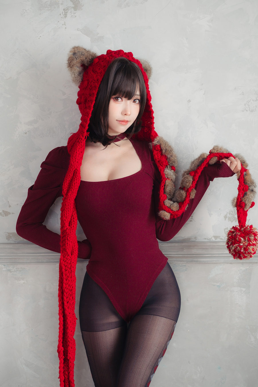 Ely_eee(ElyEE子) – 红色 KNITTING [52P-110MB]-绅士图