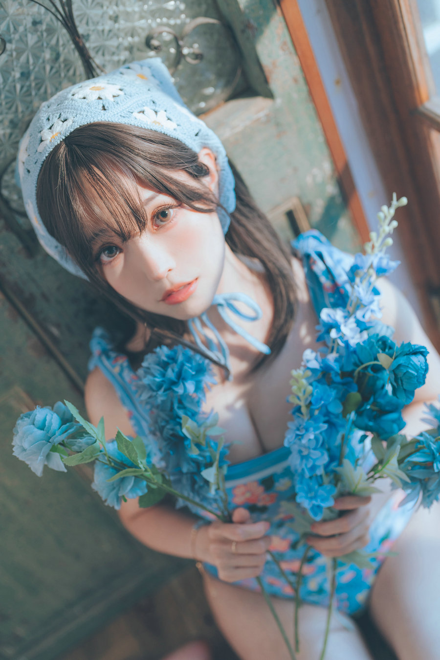 Ely_eee(ElyEE子) - 復古水藍花 / 38P-89MB / cos萌妹-绅士图