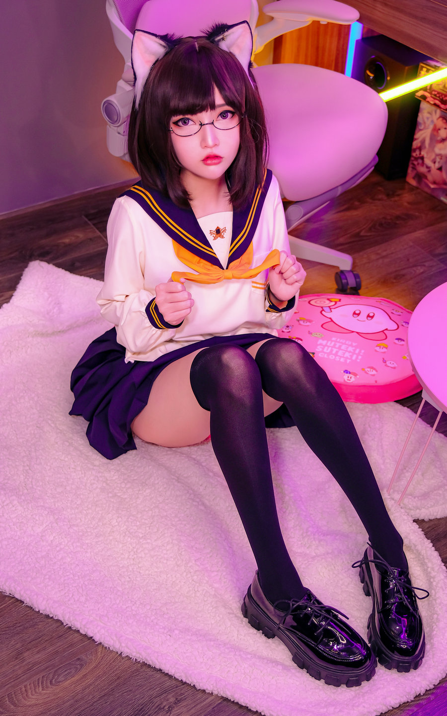 Coser小姐姐Potato Godzilla – OC Tatami neko-chan in Seifuku / 16P-160MB / cos萌妹-绅士图