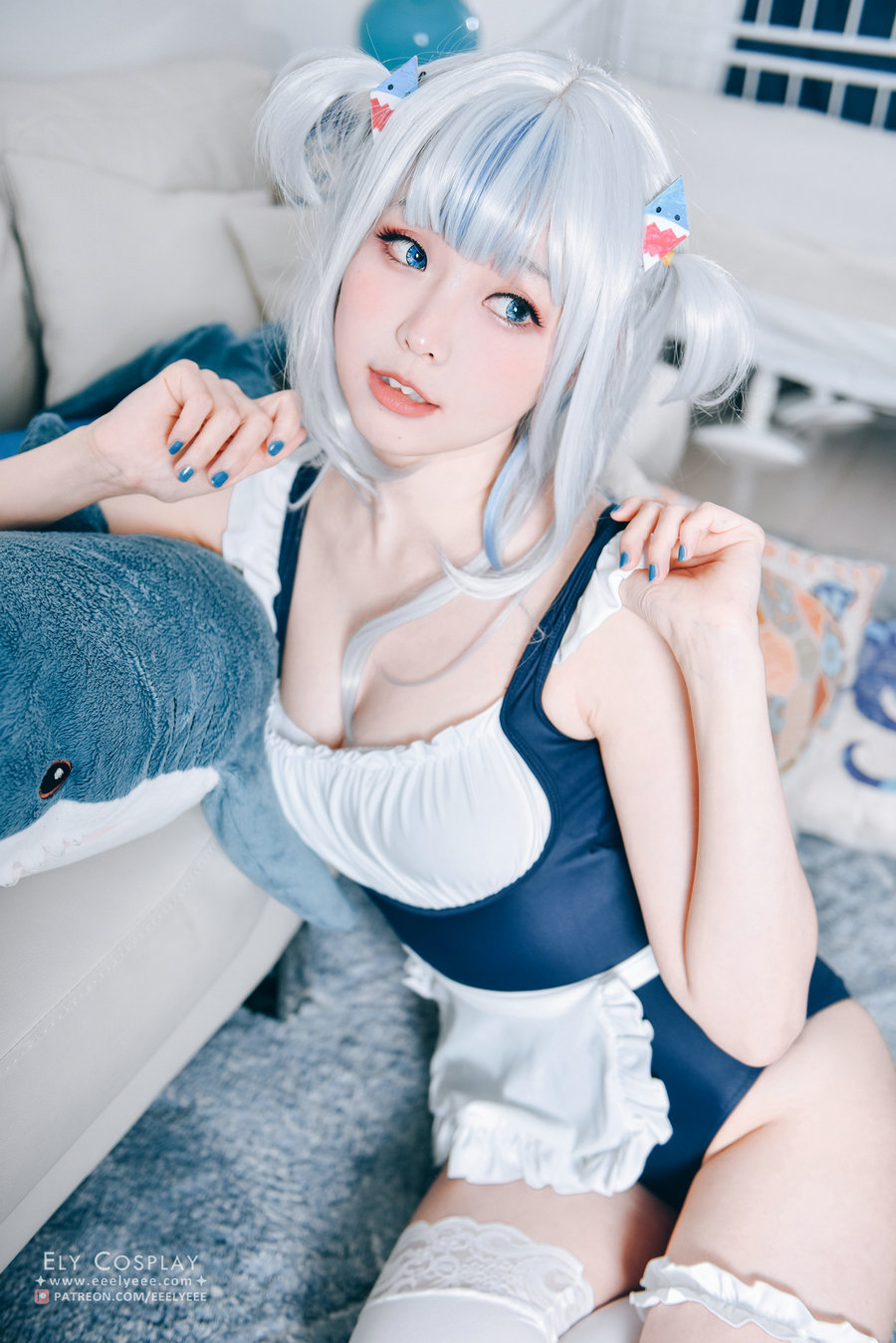 Ely_eee(ElyEE子) - 噶呜·古拉(小鲨鲨) 泳装 / 19P-46MB / cos萌妹-绅士图