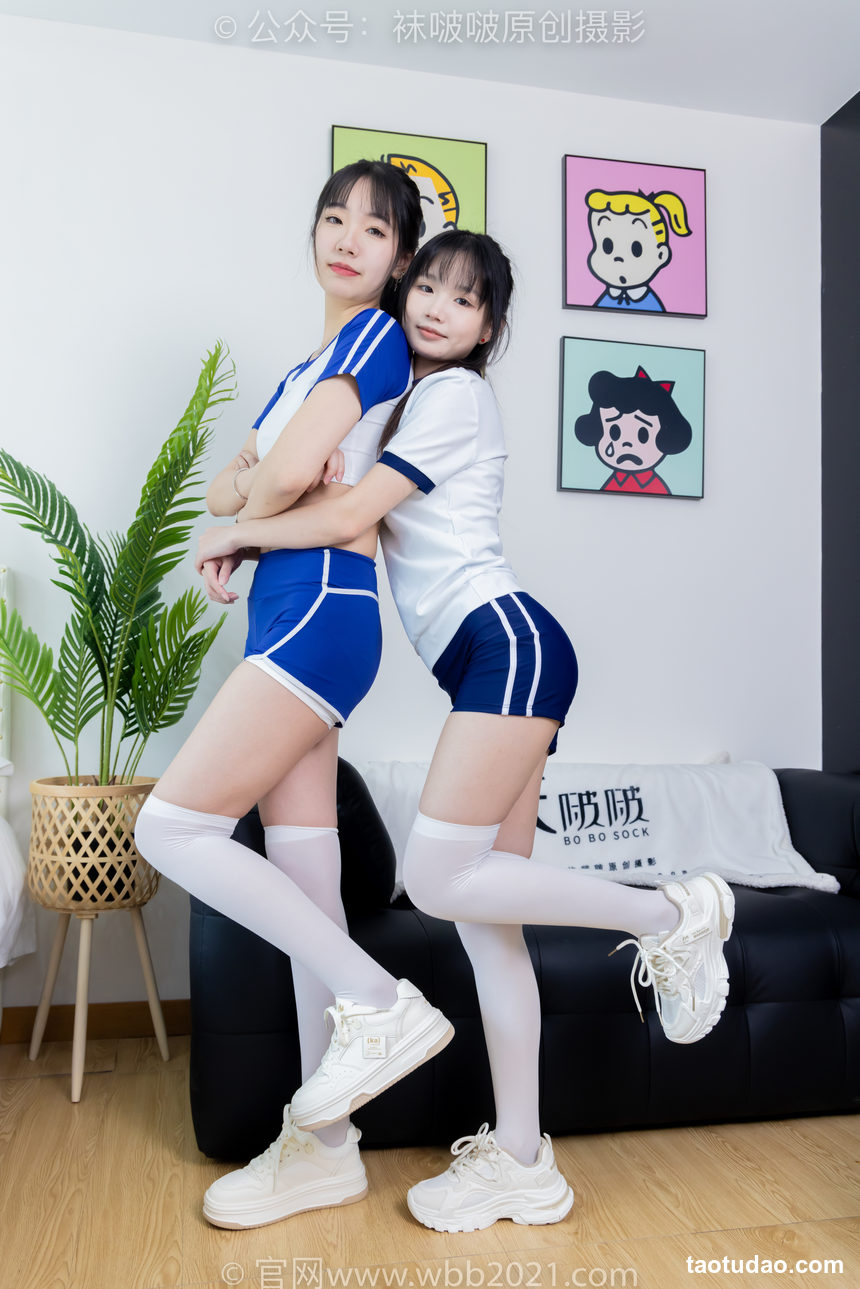 图片[4]-[BoBoSocks袜啵啵]NO.472 小甜豆甜甜圈-两双运动鞋、厚白丝大腿袜、裸足、两位模特丝袜和裸足踩奶油蛋糕剧情[177P+1V／7.75GB]-绅士图