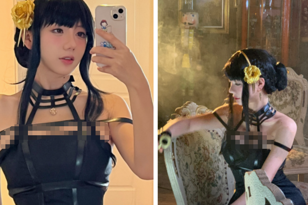汉服一姐洛丽塔大哥出新作,cos杀手人妻约尔福杰,身材1:1还原