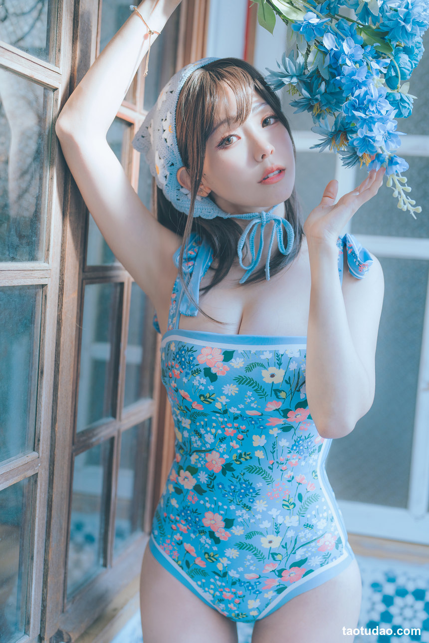 图片[3]-ElyEE子 – NO.122 2023.august D-復古水藍花 Vintage Aqua Blossom [38P-159MB]-绅士图