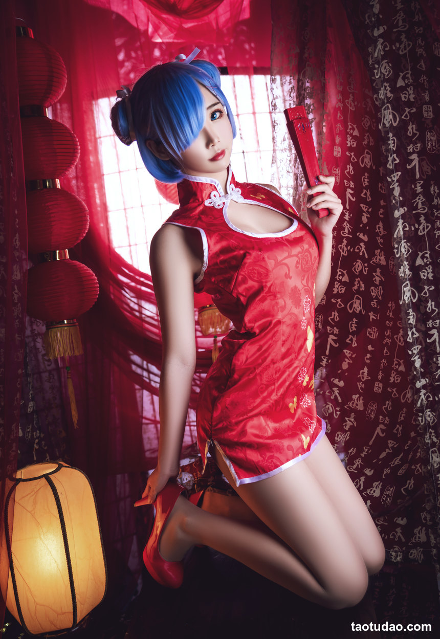 图片[2]-面饼仙儿 No.052 雷姆旗袍 [23P-379MB]-绅士图