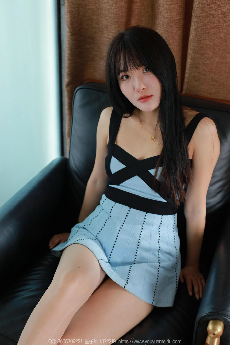 IESS异思趣向 - 模特：婉萍《黑带蓝裙》/ 88P-73MB / 机构-艺库