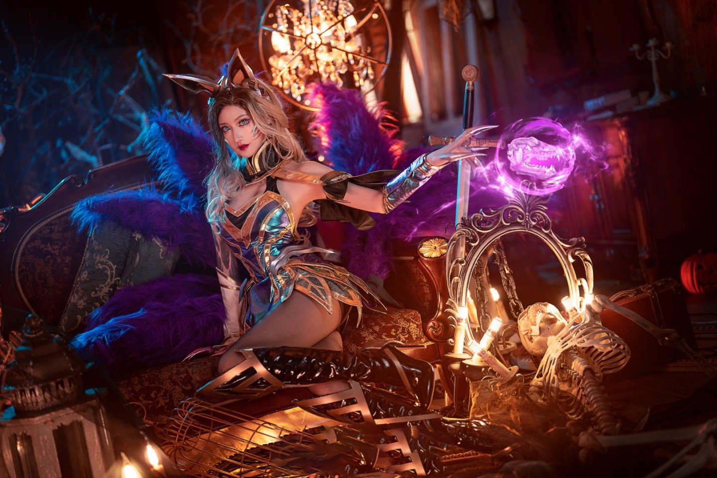 《英雄联盟》英雄人物魔女阿狸cosplay真人图-艺库