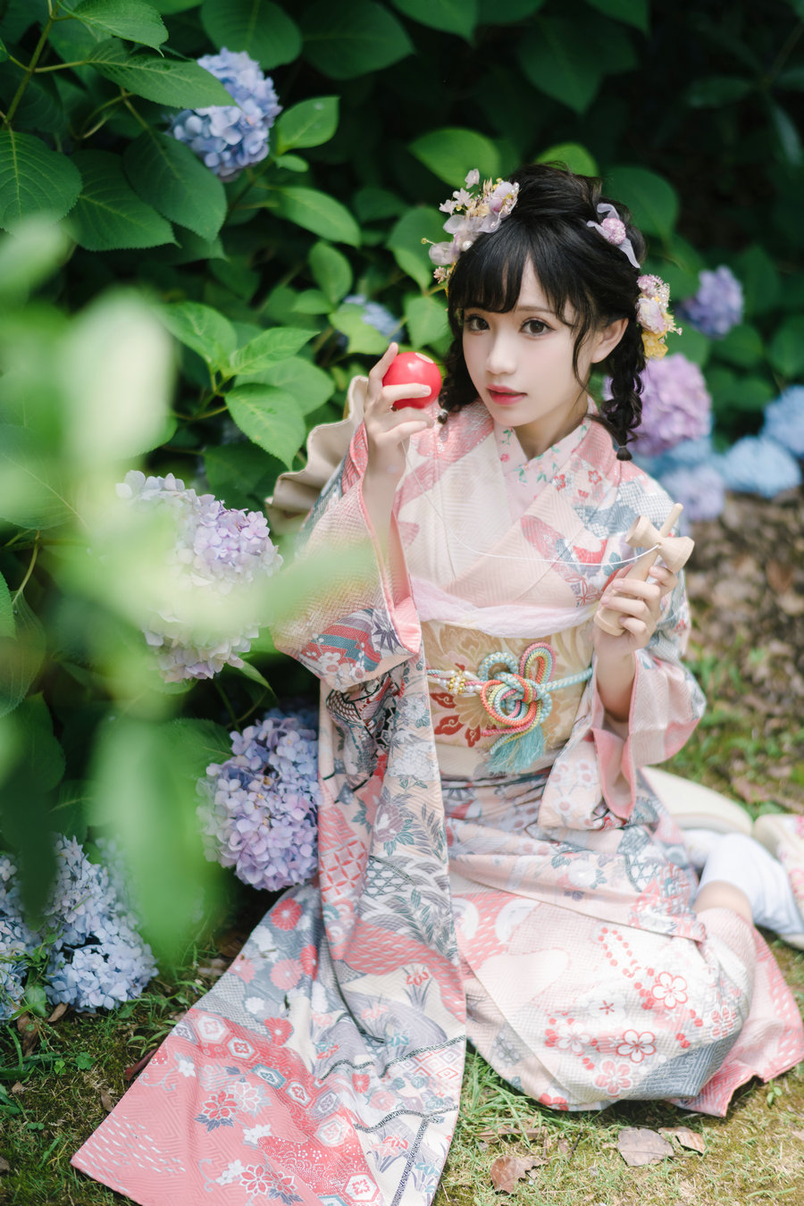 花柒Hana - 绣球花和服 / 18P-437MB / cos萌妹-绅士图