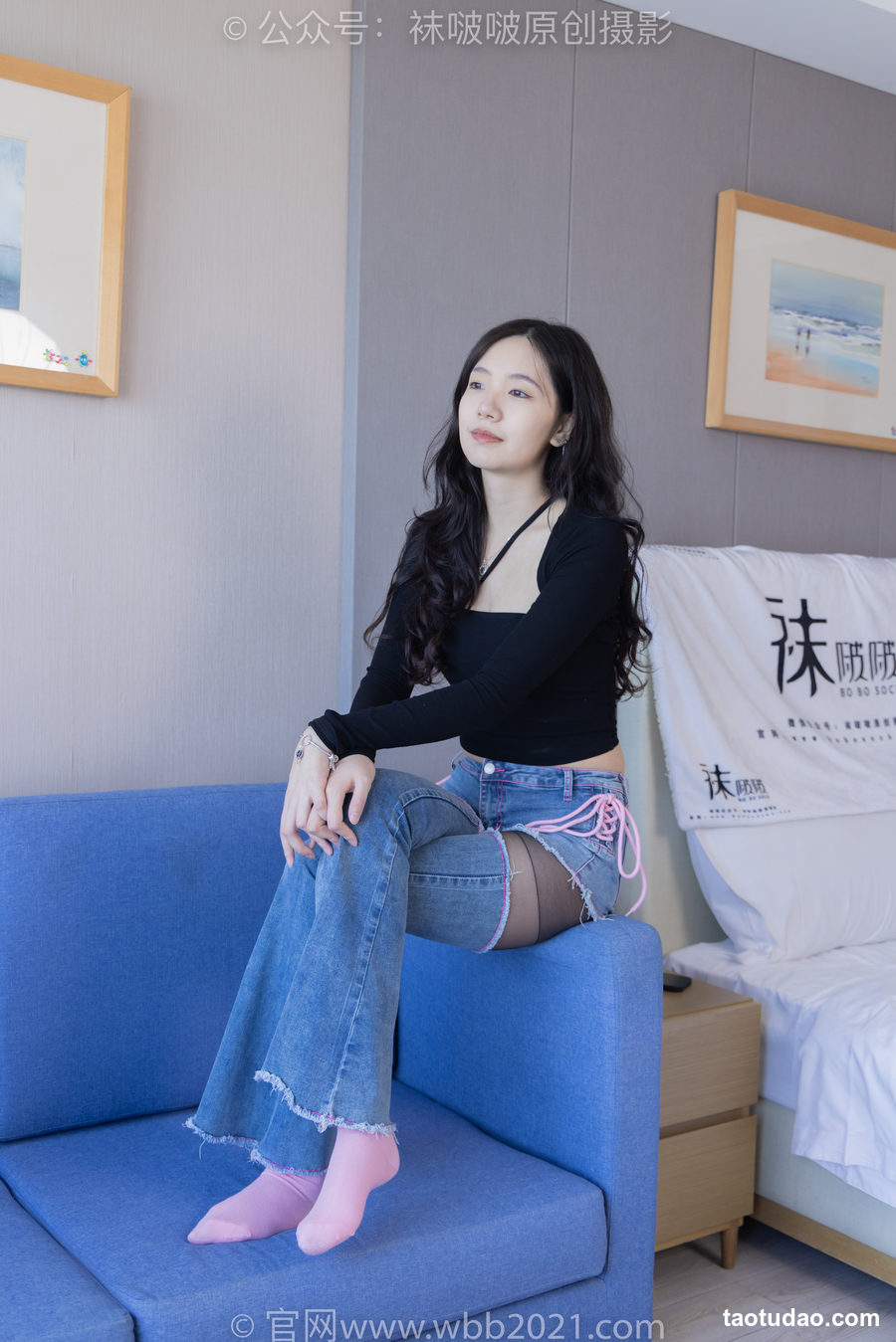 图片[3]-[BoBoSocks袜啵啵]NO.317 小甜豆-运动鞋、可拆卸牛仔裤、粉色棉袜、黑丝、裤里丝[140P+1V／6.37GB]-绅士图