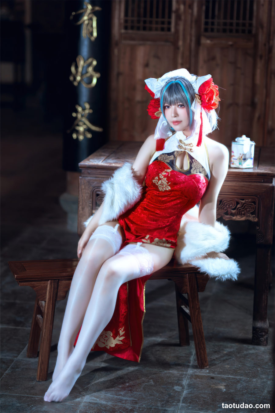 图片[2]-半半子 – NO.049 柴郡中华娘旗袍 [45P+2V-389MB]-绅士图