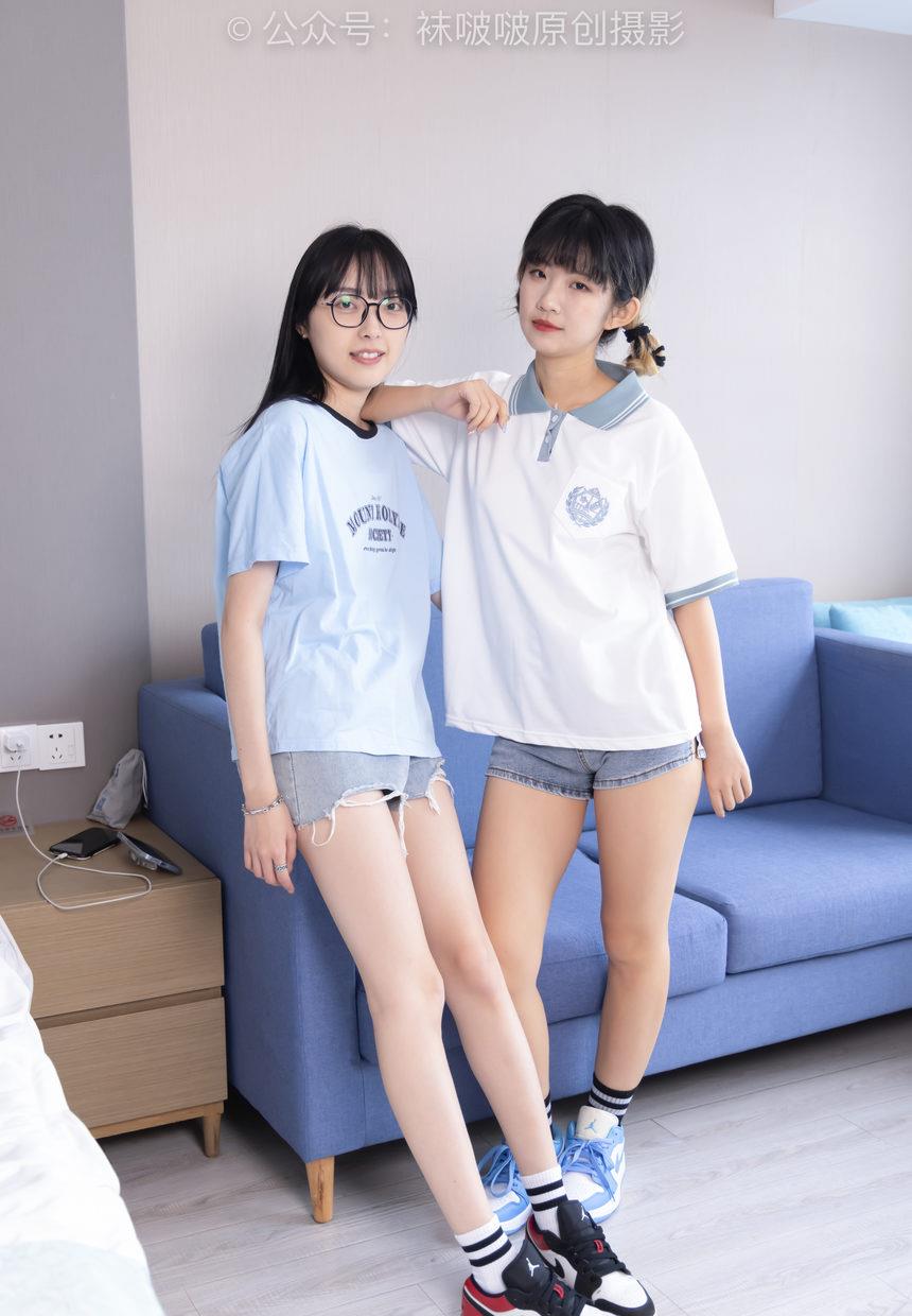 [BoBoSocks袜啵啵]NO.520 稚予&砂糖 板鞋、黑棉袜、白棉袜、裸足[160P+1V／5.71GB]-艺库