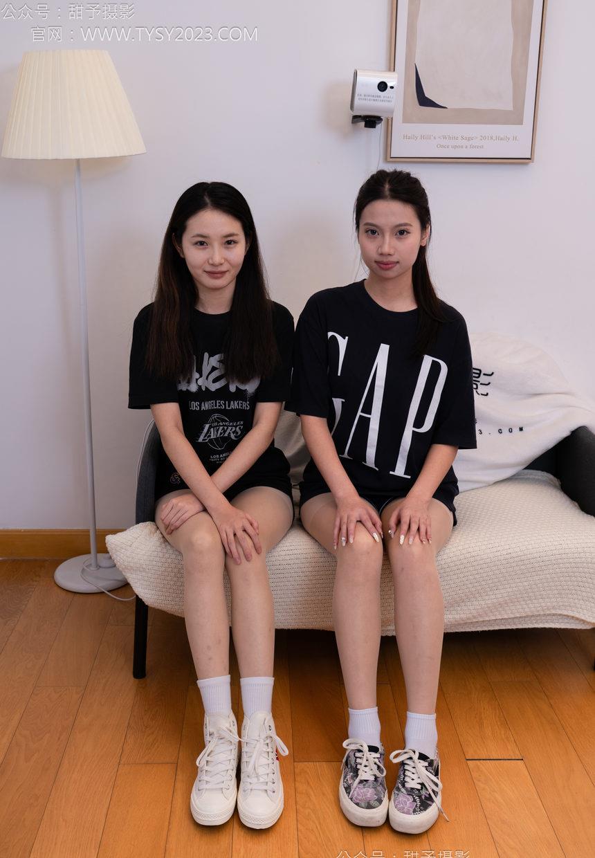 甜予摄影 NO.140 思思双人-板鞋、白棉袜、肉丝[130P+2V／9.74GB]-艺库
