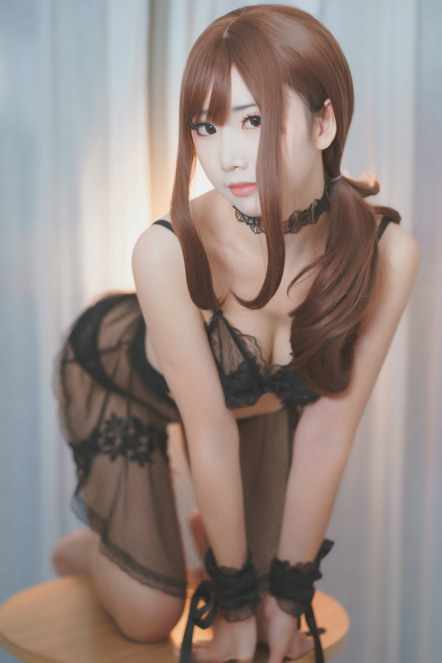 可爱人气Coser面饼仙儿 - 黑纱私房 / 18P-218MB / cos萌妹-绅士图