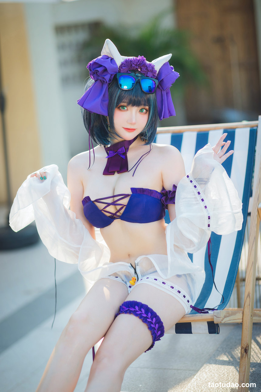 图片[2]-瓜希酱 – NO.74 柴郡泳装 [32P-103MB]-绅士图