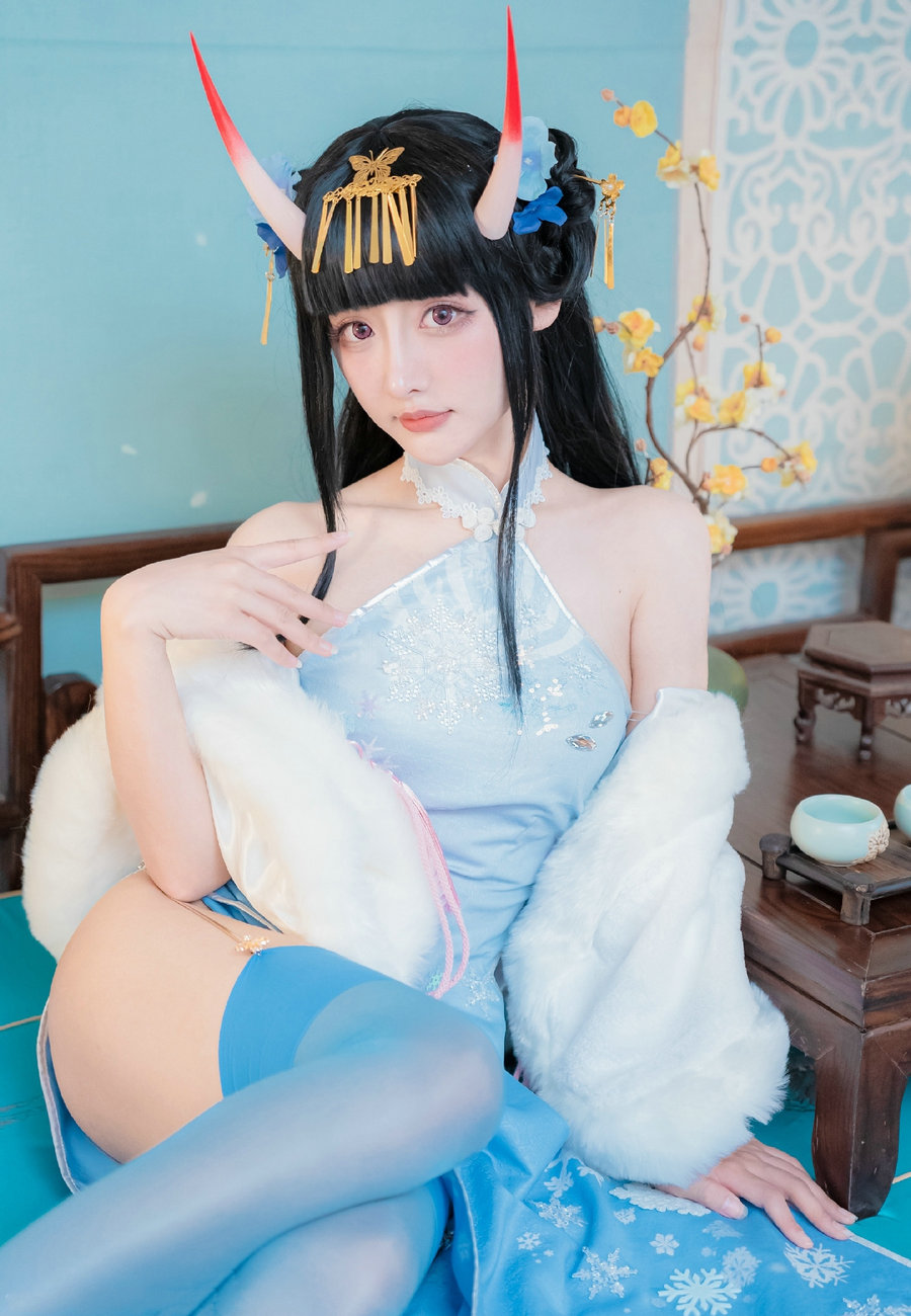 紫氯氯 – 能代 貅 旗袍 / 18P-27MB / cos萌妹-绅士图