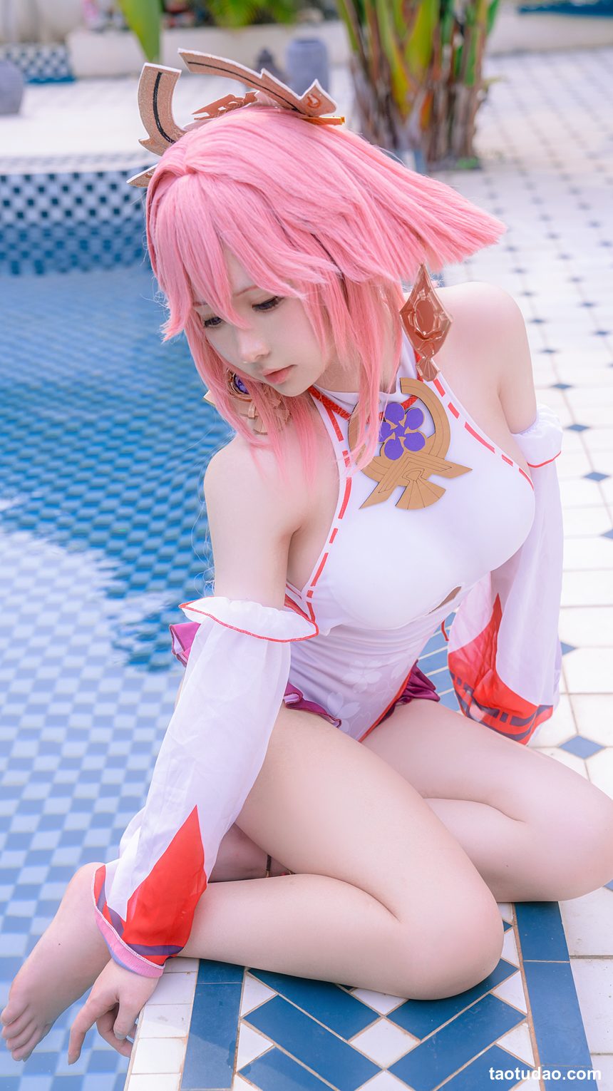 图片[2]-樱梨梨 – NO.001 八重神子泳装 [29P-429MB]-绅士图