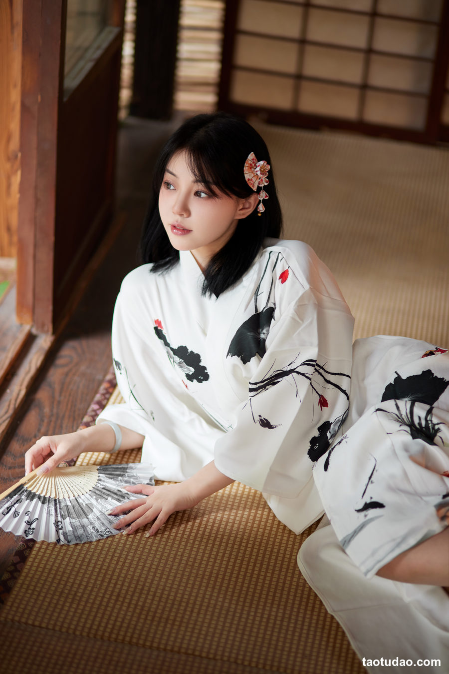 图片[4]-蛋黄酱 橘猫juju 水墨丹青和服写真 [28P-81MB]-绅士图