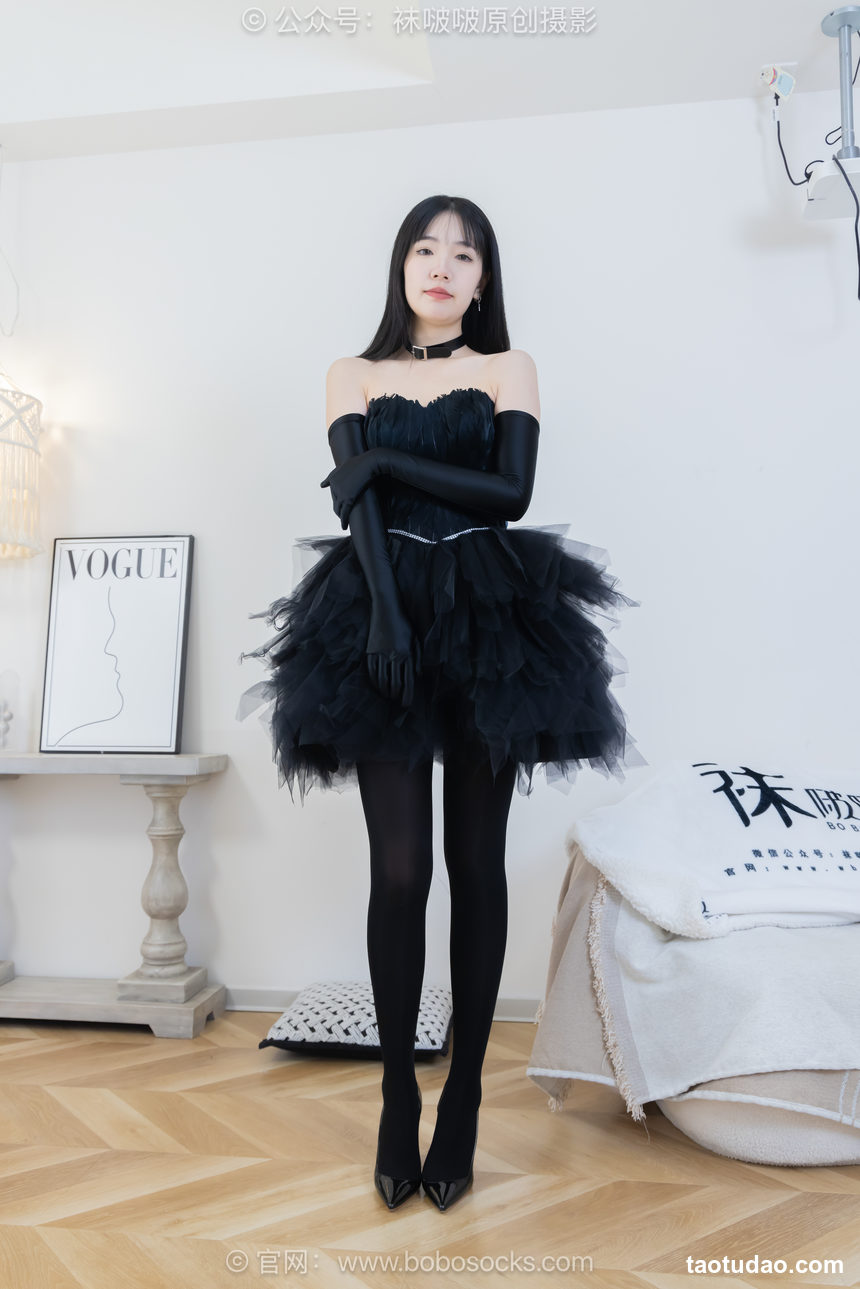 图片[3]-[BoBoSocks袜啵啵]NO.487 小甜豆 高跟鞋、油亮厚黑丝、黑色丝手套[145P+1V／5.59GB]-绅士图