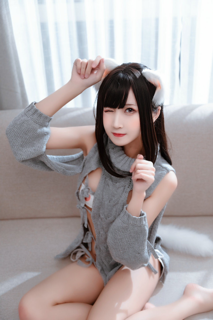 微博妹子三度_69 - 露背毛衣 / 27P2V-503MB / cos萌妹-绅士图