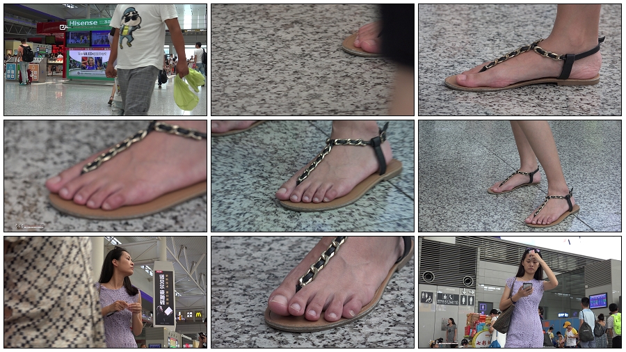 精选街拍视频 No.3705 修长高挑女生骨感素足细带凉鞋 / 2.96GB / 街拍视频-绅士图