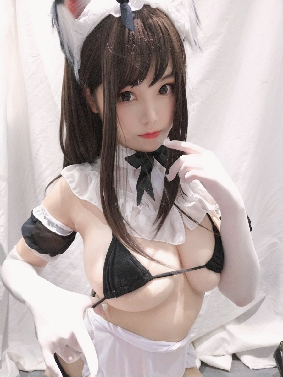 萌系小姐姐蜜汁猫裘 - 黑白女仆 / 25P-47MB / cos萌妹-绅士图