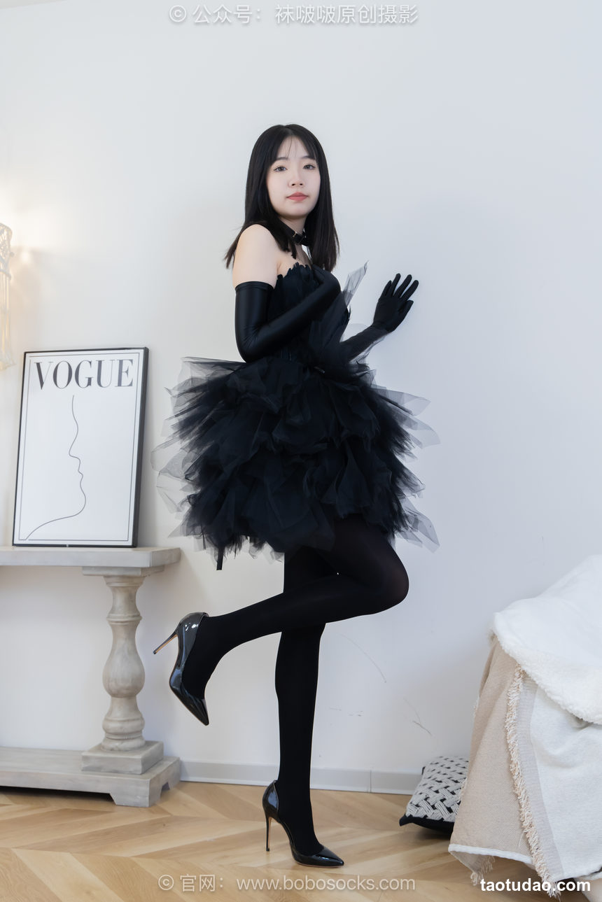 图片[2]-[BoBoSocks袜啵啵]NO.487 小甜豆 高跟鞋、油亮厚黑丝、黑色丝手套[145P+1V／5.59GB]-绅士图