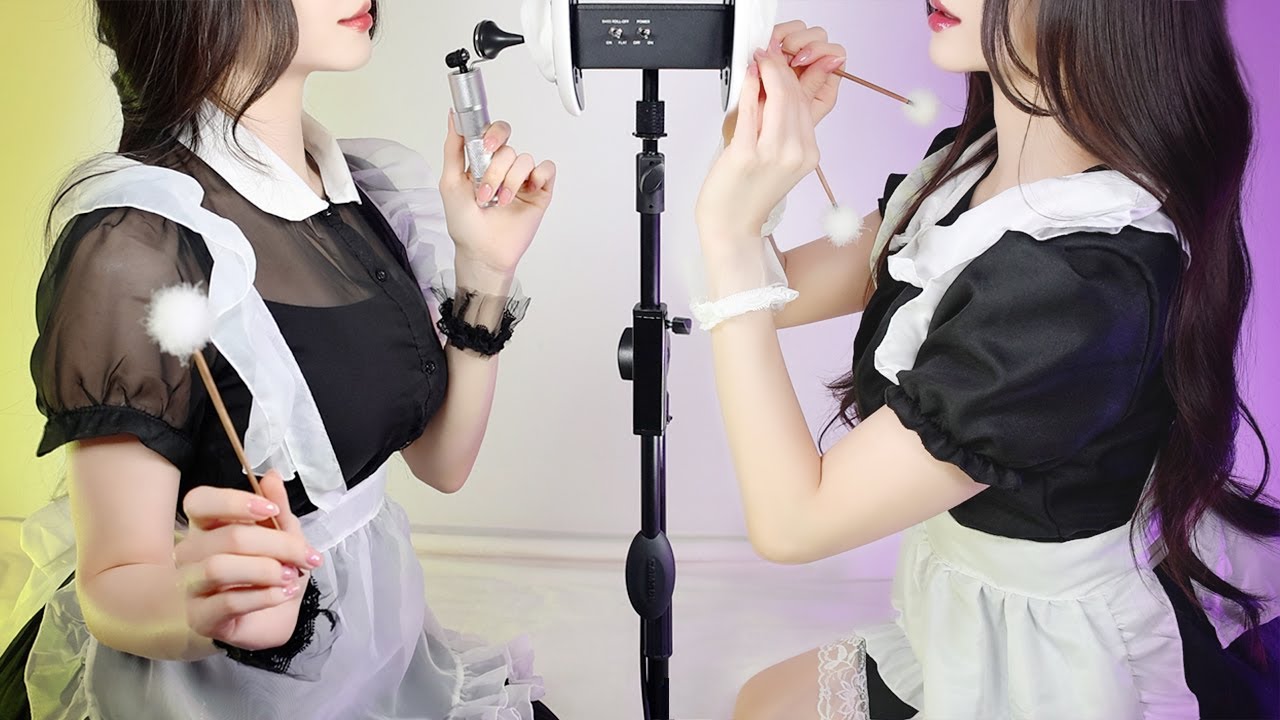 [Workt]双胞胎女仆耳朵清洁全过程|温柔耳语-Workt ASMR / 韩国ASMR-艺库