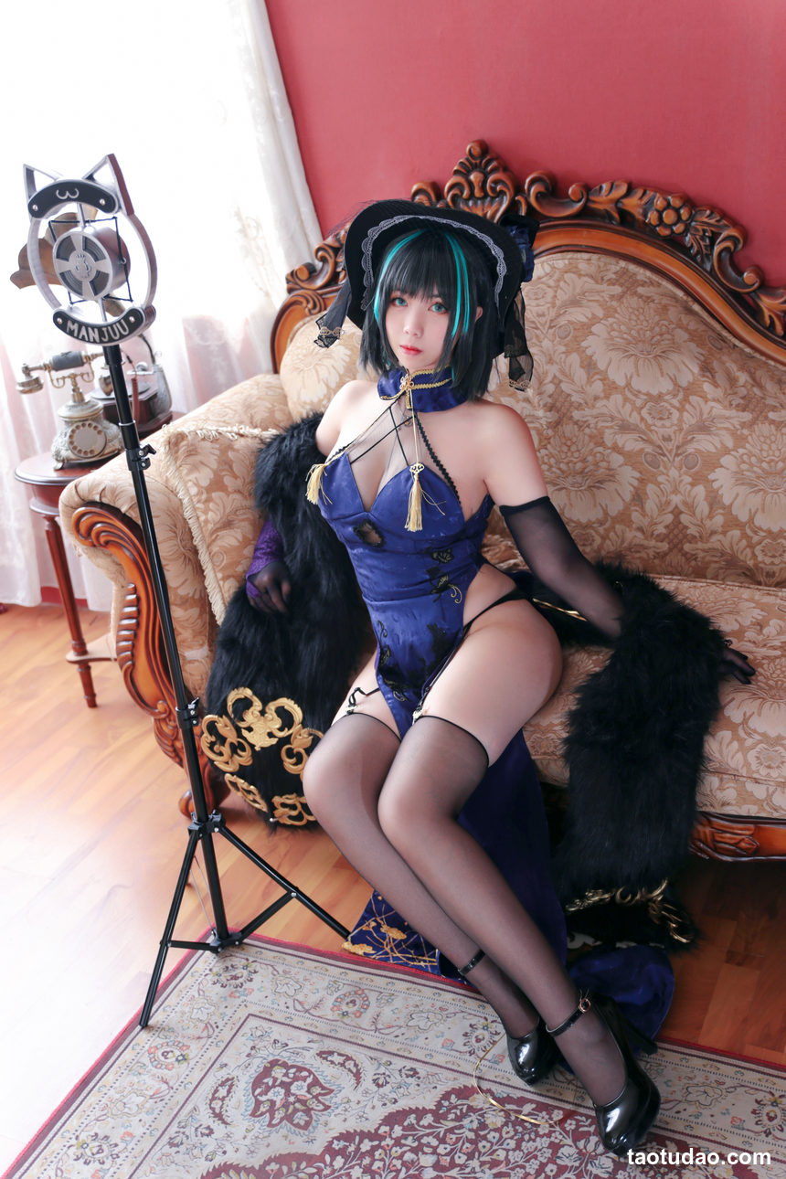 图片[2]-Meroko_魅瞳 – NO.005 柴郡旗袍[33P-287.4M]-绅士图