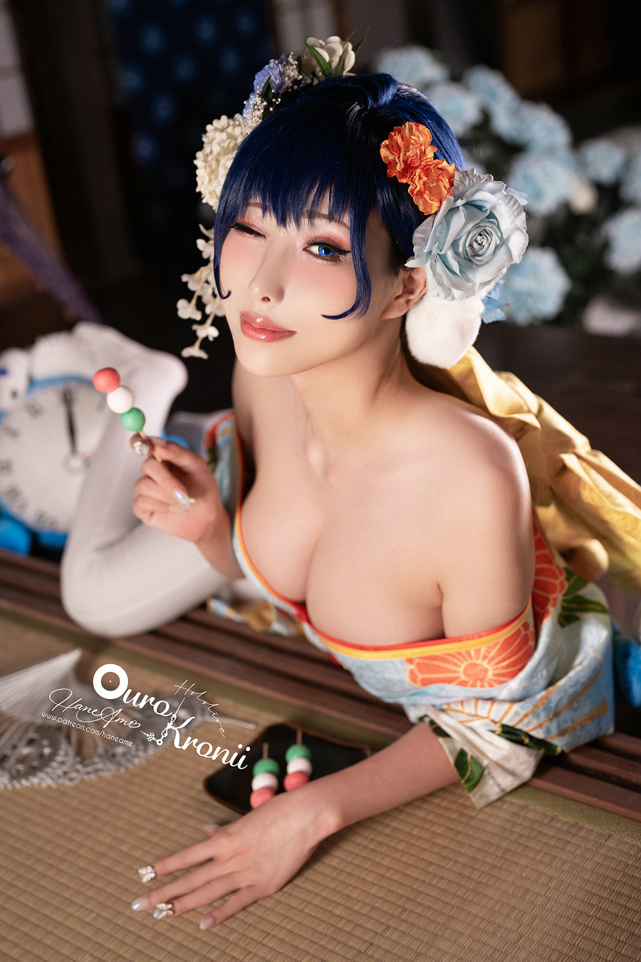 Hane Ame 雨波写真 – Hololive Kronii 時間 Kimono / 26P-120MB / cos萌妹-绅士图