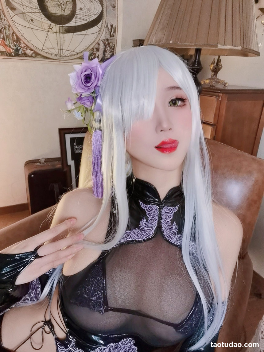 图片[3]-三度_69 – NO.79 紫色旗袍 [37P+3V-519MB]-绅士图