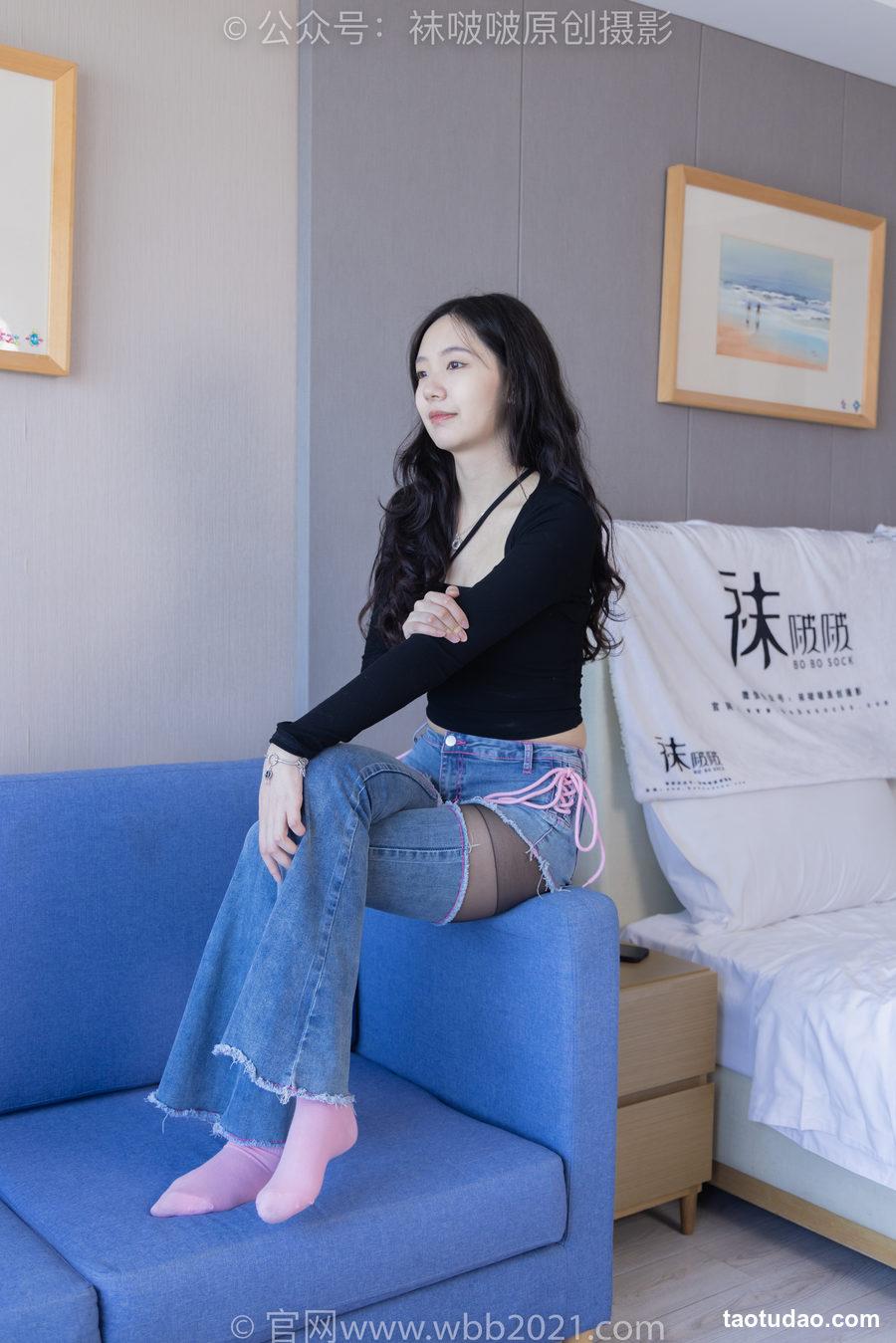 图片[4]-[BoBoSocks袜啵啵]NO.317 小甜豆-运动鞋、可拆卸牛仔裤、粉色棉袜、黑丝、裤里丝[140P+1V／6.37GB]-绅士图