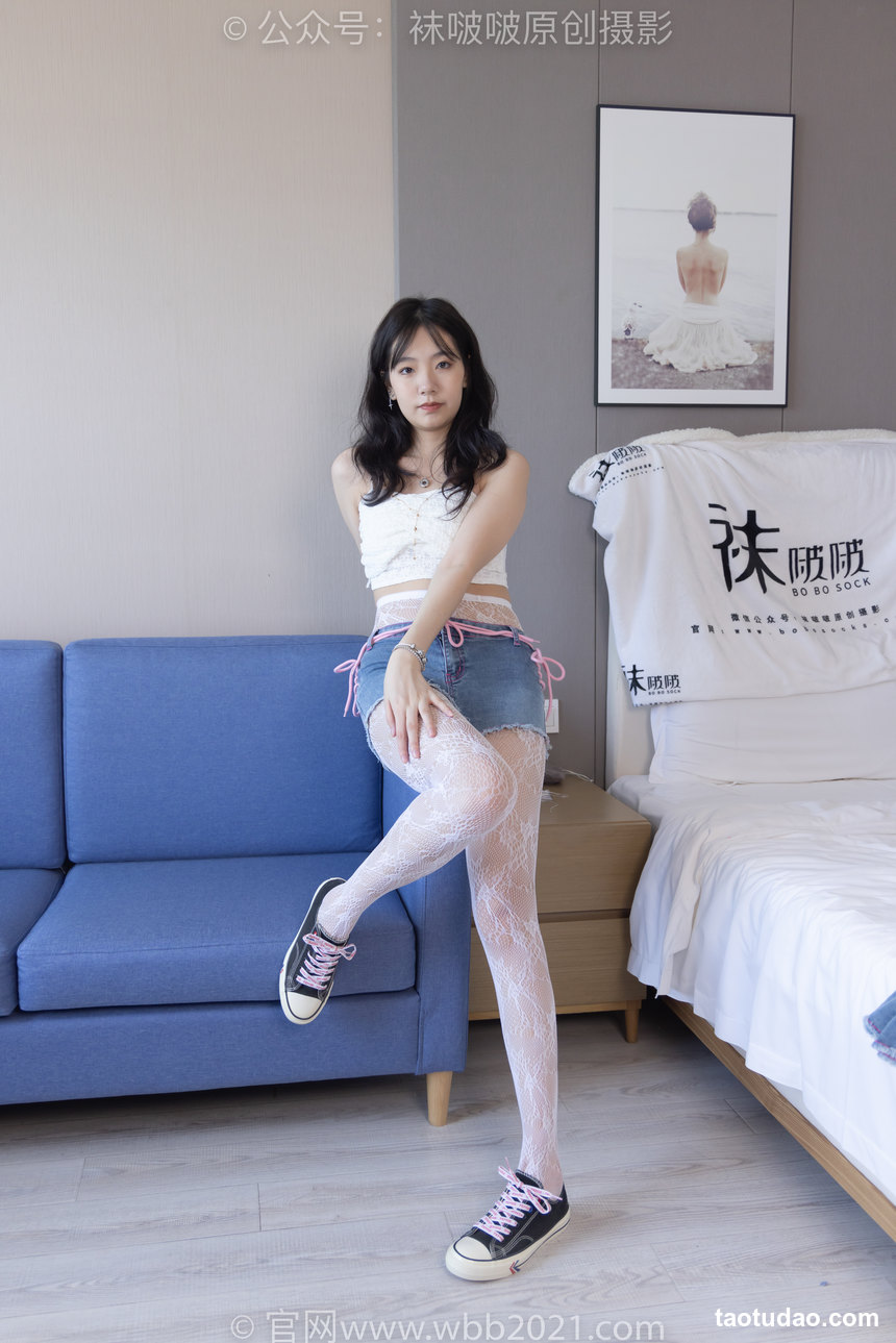 [BoBoSocks袜啵啵]NO.231 小甜豆-板鞋、白色蕾丝袜、可拆卸牛仔裤、裤里丝[154P+1V／6.94GB]-绅士图