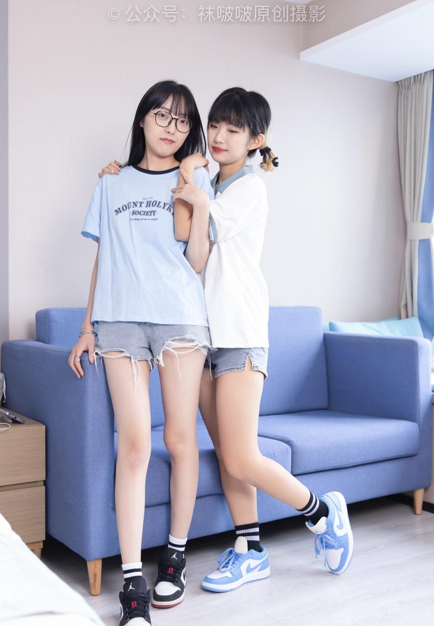 图片[4]-[BoBoSocks袜啵啵]NO.520 稚予&砂糖 板鞋、黑棉袜、白棉袜、裸足[160P+1V／5.71GB]-艺库