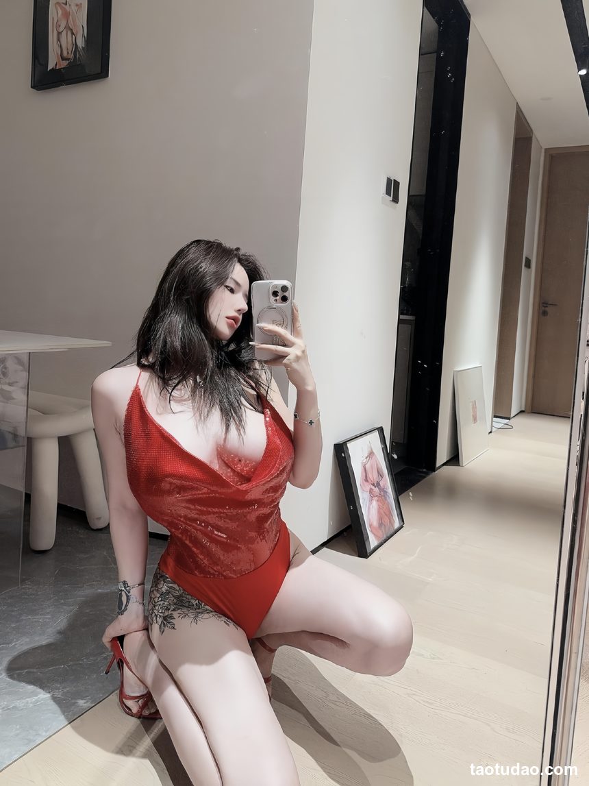 图片[3]-阿色 – 红色低胸[8P+1V-47MB]-绅士图