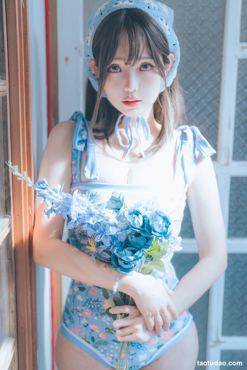 ElyEE子 - NO.122 2023.august D-復古水藍花 Vintage Aqua Blossom [38P-159MB]-绅士图