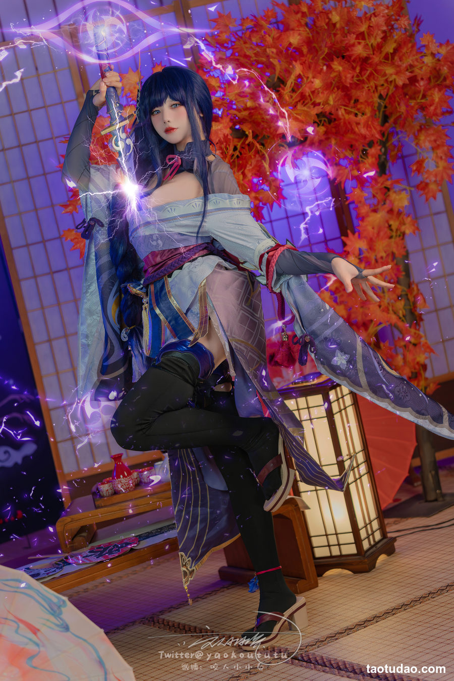 图片[4]-咬人小小兔(咬一口兔娘) – 3月作品 原神雷电将军 [76P+1V-1.43G]-绅士图