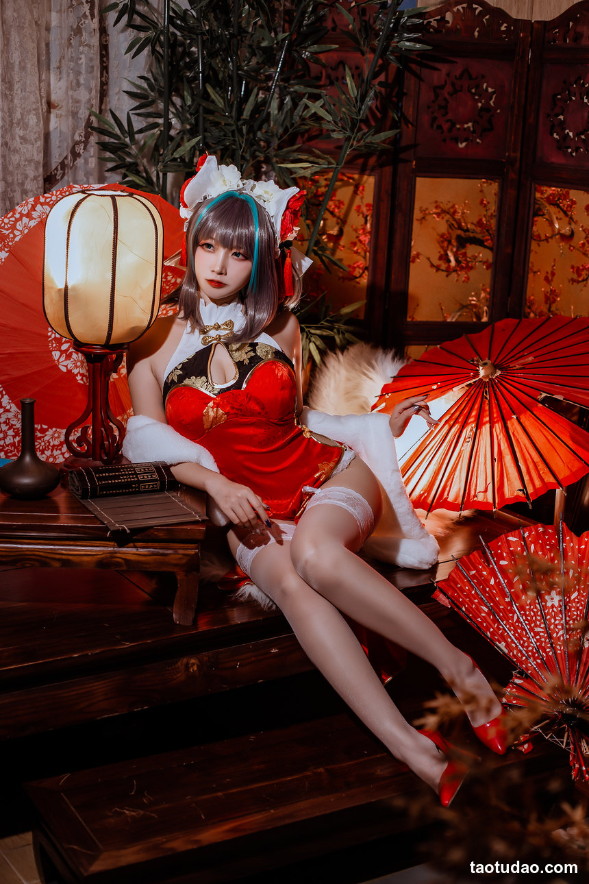 图片[4]-二佐Nisa – NO.151 碧蓝柴郡旗袍 [32P-591MB]-绅士图